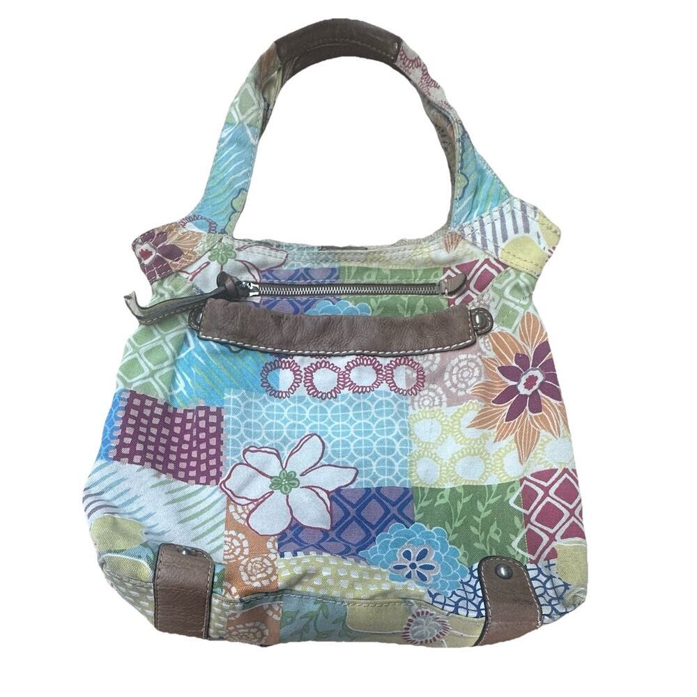 Fossil Multicolored floral patchwork purse boho beach summer vaca Y2K Cottage
